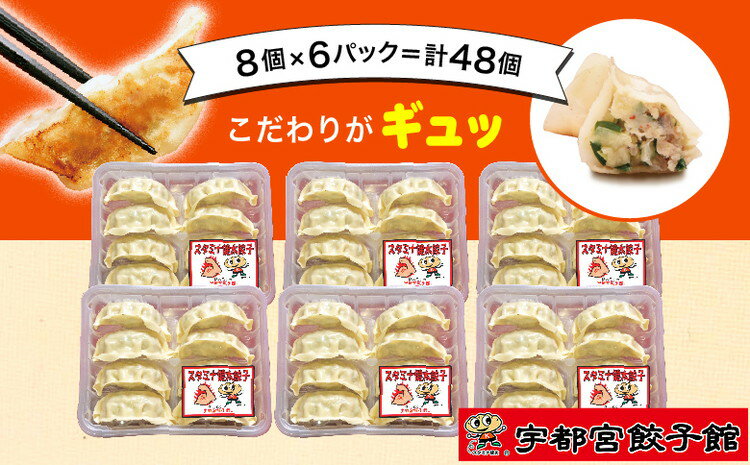 【ふるさと納税】「宇都宮餃子館」の スタミナ餃子 8個入り×6パック(計48個)【 餃子 冷凍 ぎょうざ 栃木県 宇都宮市 】※配送不可地域：離島