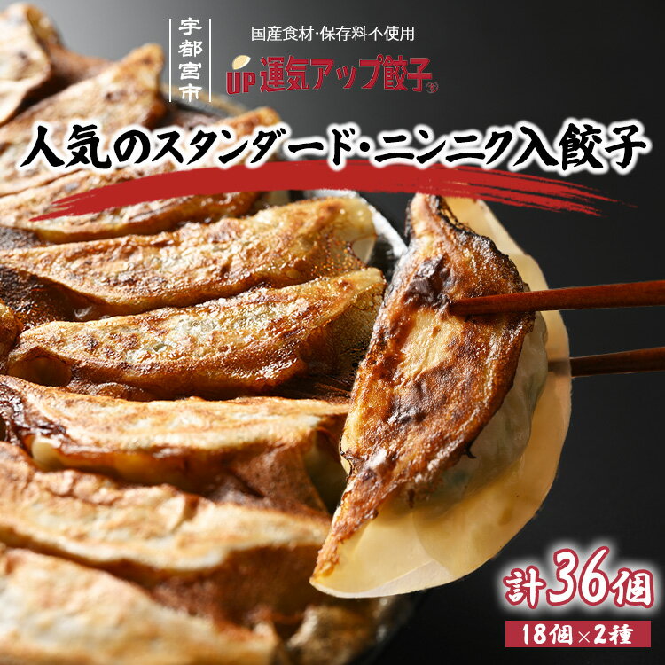 【ふるさと納税】宇都宮餃子 運気アップ餃子 2種類味比べ(合計36個)【餃子 ぎょうざ ギョウザ 食べ比べセット 冷凍餃子 冷凍食品 惣菜 栃木県 宇都宮市 】...