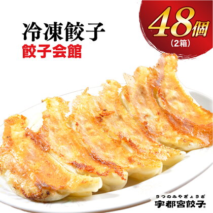 【餃子会館】餃子 24個入り×2箱【ぎょうざ ギョウザ ギョーザ 冷凍食品 冷凍餃子 惣菜 夜ご飯 おかず おつまみ 手軽 時短 お取り寄せ グルメ 送料無料 栃木県 宇都宮市】※配送不可地域：離島