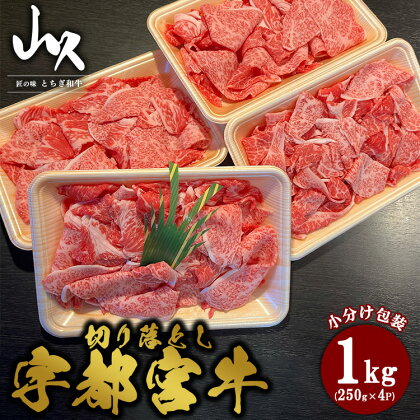 宇都宮牛　切り落とし　計1kg(250g×4P)※着日指定不可