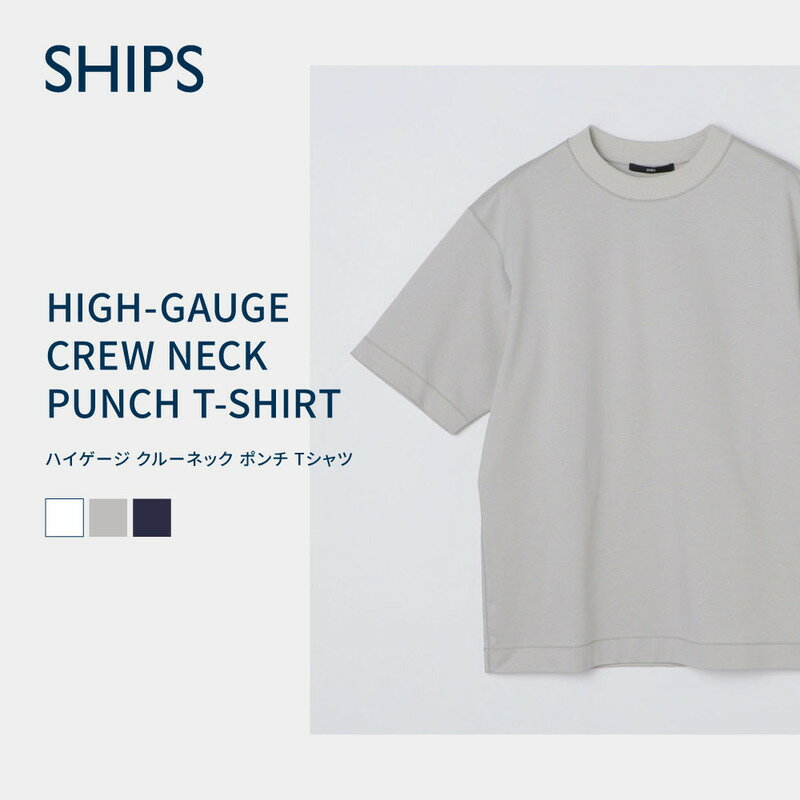 【ふるさと納税】【選べるカラーとサイズ】【SHIPS】ハイゲージクルーネックライトポンチTシャツ ホワイト ライトグレー ネイビー S M L XL サイズ F7Z-1628var