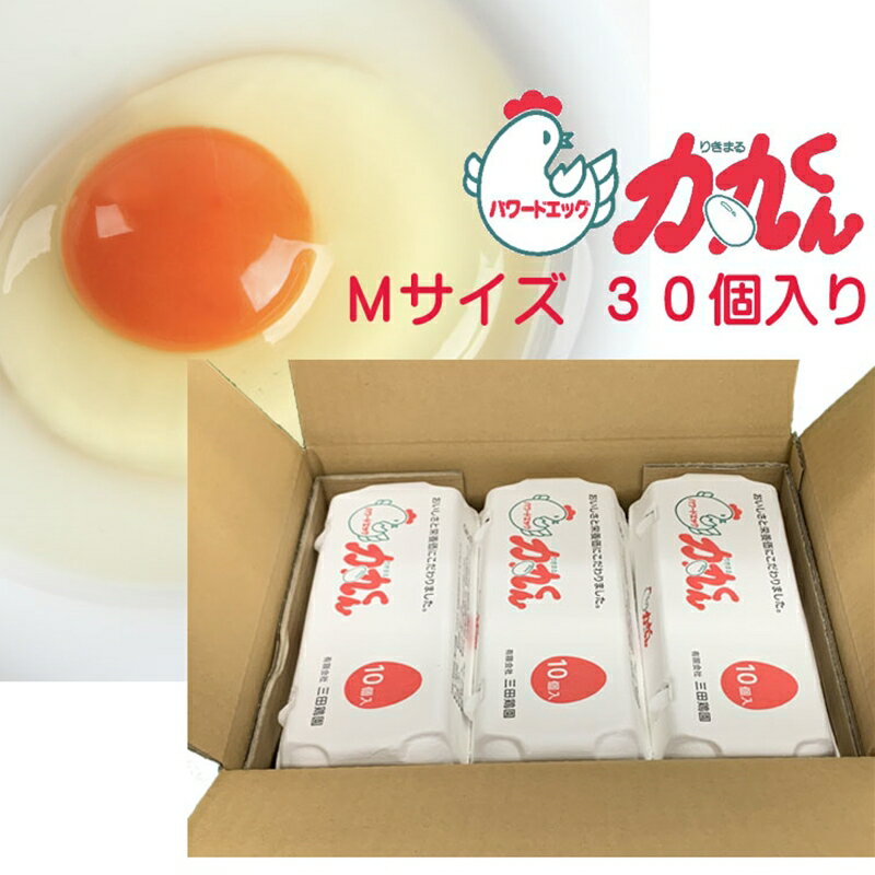 【ふるさと納税】パワードエッグ力丸くん　Mサイズ30個　〈12月受付分は翌年1月以降の発送となります〉【コクのあるおいしい卵　鶏の健康とたまごのおいしさに徹底的にこだわりました 栃木県 足利市 】