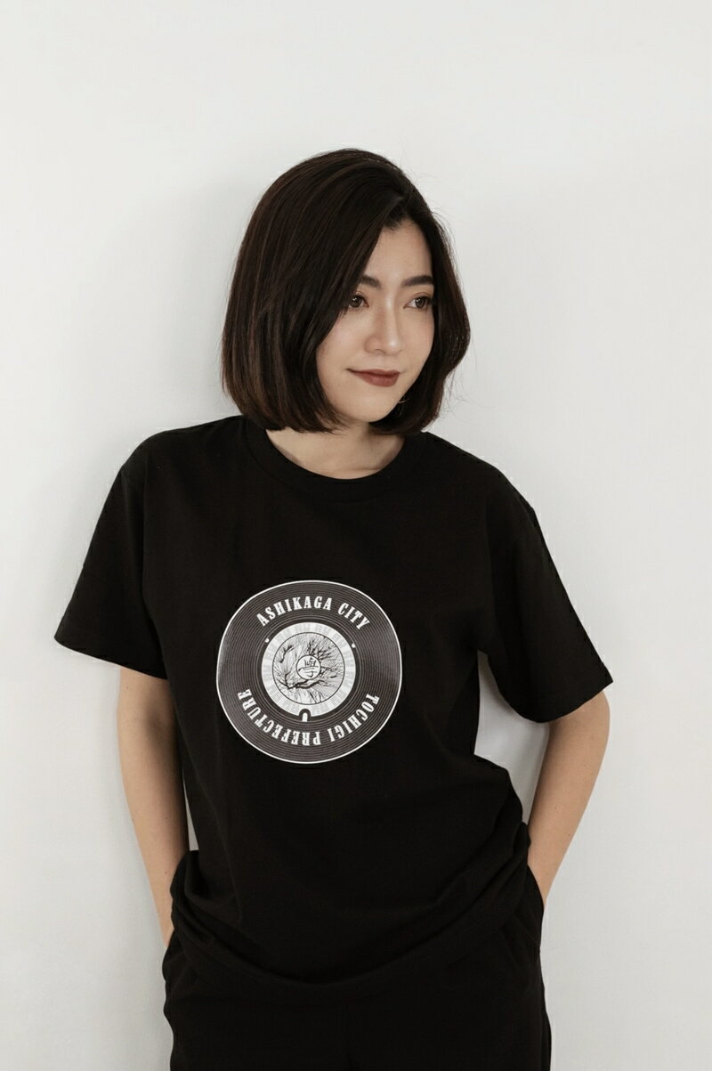 【ふるさと納税】足利市 マンホールTシャツ 黒 S【Tシャツ レディース メンズ 半袖 半袖Tシャツ シャツ マンホール クルーネック カジュアル 栃木県 足利市 】