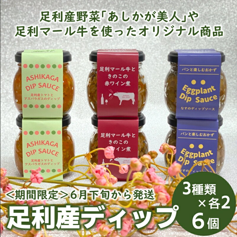 [季節限定]足利産食材のディップソースセット(3種×各2) / 足利マール牛、あしかが美人を使用[出荷時期:2024年6月下旬に出荷開始〜8月上旬に出荷終了][ ディップソース 栃木県 足利市 ]