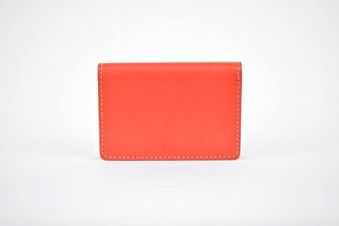 【ふるさと納税】【全7色】栃木レザーの名刺入れ 約30枚収納 ポケット3つ Card holder 01/レッド/minca　412