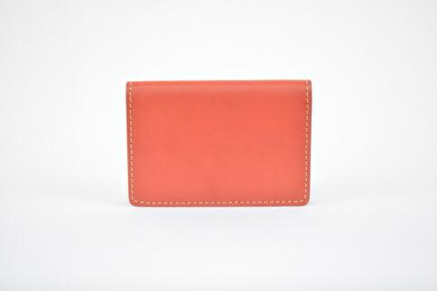 【ふるさと納税】【全7色】栃木レザーの名刺入れ 約50枚収納 ポケット4つ Card holder 02/レッド/minca　416