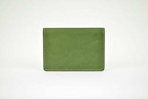 【ふるさと納税】【全7色】栃木レザーの名刺入れ 約30枚収納 ポケット3つ Card holder 01/オリーブ/minca　412