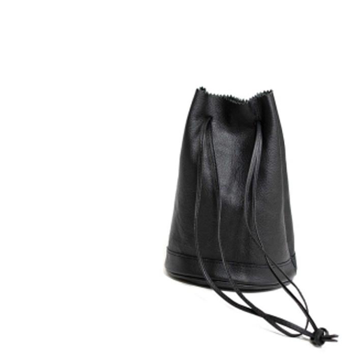 【ふるさと納税】【レザー巾着】Drawstring bag　カラー：Blackのサムネイル
