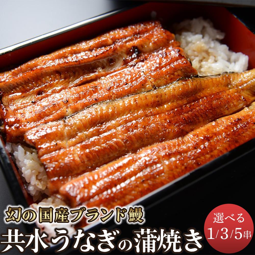 【ふるさと納税】幻の国産ブランド鰻　共水うなぎのかば焼き　1串（約115g）／3串（約115g×3）／5串（約115g×5）　タレ・山椒付き　極上の甘みとうまみ、ふっくらとした食感 | 極上 甘み うまみ ふっくら 食感 鰻 蒲焼き 蒲焼 かばやき 鰻重 鰻丼 ご当地