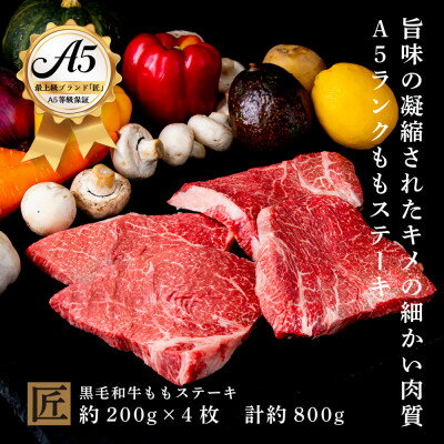 おやま和牛 A5 極 ももステーキ肉 約200g×4枚【配送不可地域：離島】【1096928】