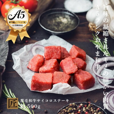 【ふるさと納税】おやま和牛 A5 極 サイコロステーキ 約500g【配送不可地域:離島】【1096947】