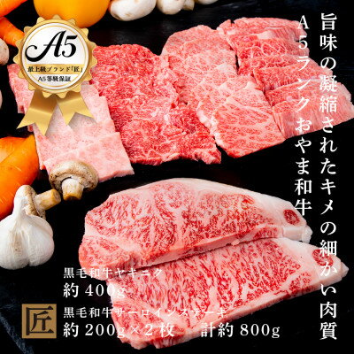 22位! 口コミ数「0件」評価「0」おやま和牛 A5 極 「サーロイン約200g×2枚」 と 「焼肉約400g」【配送不可地域：離島】【1096956】