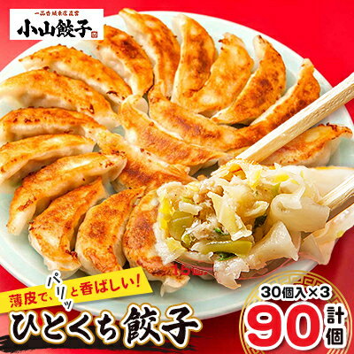 【ふるさと納税】冷凍餃子専門店 小山餃子 ひとくち餃子 90個【配送不可地域:離島】【1259729】