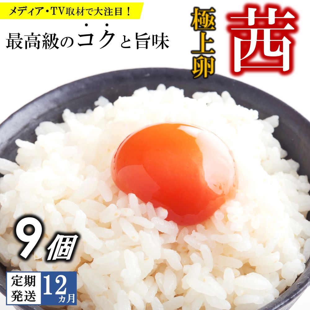 【ふるさと納税】【定期便12回】 高級品質! 箱庭たまご 「茜」 9個｜ たまご 卵 高級 定期便 特産品 栃木県 真岡市