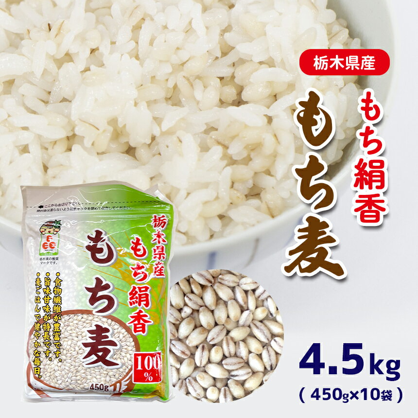 43位! 口コミ数「1件」評価「5」 もち麦 栃木県産もち絹香 もち麦 4.5kg(450g×10袋)