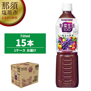 【ふるさと納税】カゴメ　野菜生活100(ベリーサラダ)720ml PET×15本【飲料 野菜ジュース カゴメ 野菜生活100 ベリーサラダ 720ml PET 15本 20種類の野菜 6種類の果実 野菜果実ミックスジュース やさい やさいじゅーす 野菜 栃木県 那須塩原市 】