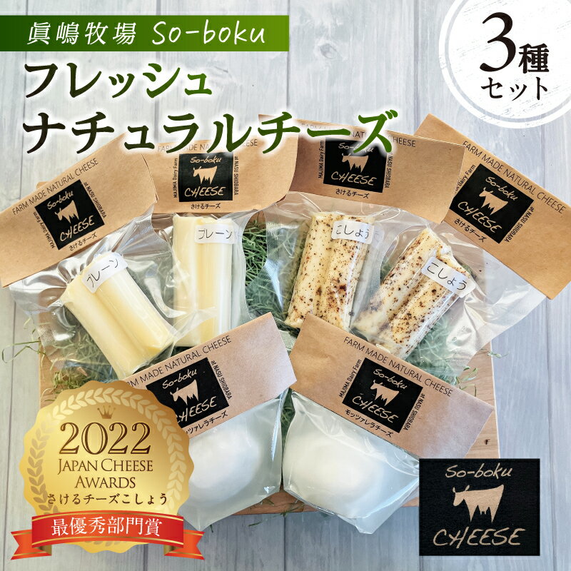 [眞嶋牧場So-boku] フレッシュナチュラルチーズセット 栃木県 那須塩原市 チーズ 加工品 セット 詰合せ モッツァレラチーズ さけるチーズ おつまみ サラダ 送料無料