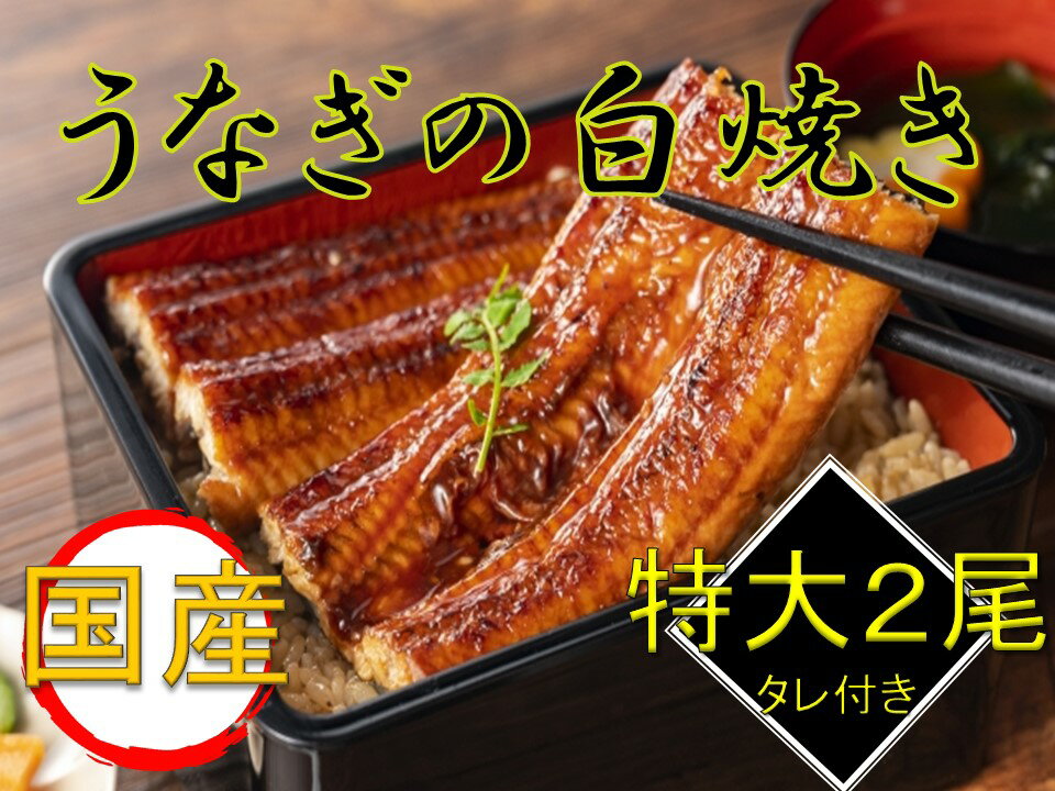 【ふるさと納税】国産うなぎ白焼き2尾セット（たれ付き）◆≪鰻 ウナギ 国産 国内産 タレ ふっくら しらやき おうちごはん ご褒美≫※着日指定送不可