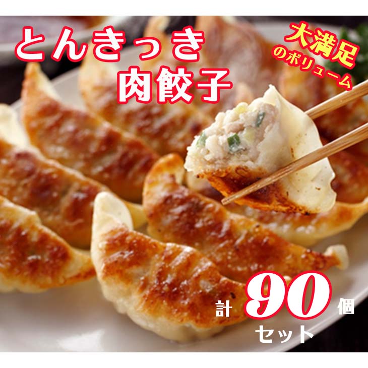 【ふるさと納税】「宇都宮餃子会とんきっき」肉餃子　90個（計1.6kg）｜栃木県産豚肉 国産野菜 冷凍餃子 冷凍食品 ギョーザ グルメ 食品 惣菜 中華惣菜 点心 中華 パーティーのサムネイル