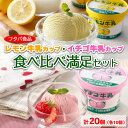 【ふるさと納税】数量限定 レモン牛乳カップ・イチゴ牛乳カップ食べ比べ満足セット 計20個(各10個)|アイス デザート※着日指定不可※離島への配送不可