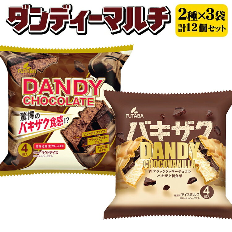 【ふるさと納税】ダンディーマルチ2種セット　3袋（12個） ｜ フタバ食品　アイス　アイスモナカ　モナカ　マルチパック　デザート　バニラ ※離島への配送不可