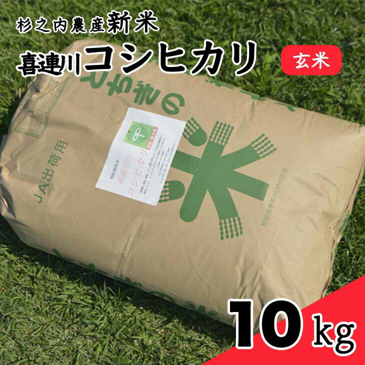 喜連川コシヒカリ　杉之内農産　10Kg玄米≪令和5年産 米 栃木県産 送料無料≫