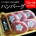 【ふるさと納税】ハンバーグ 150g 5個 合計750g 栃木県産 さくら和牛100% 冷凍 牛肉 牛 ビーフ 冷凍ハンバーグ 個別 真空 ギフト