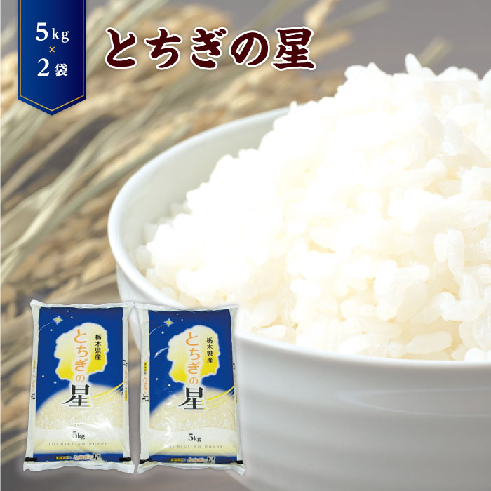 産地で精米・おいしさ直送!「とちぎの星5kg×2袋」 / お米 大粒 送料無料 栃木県