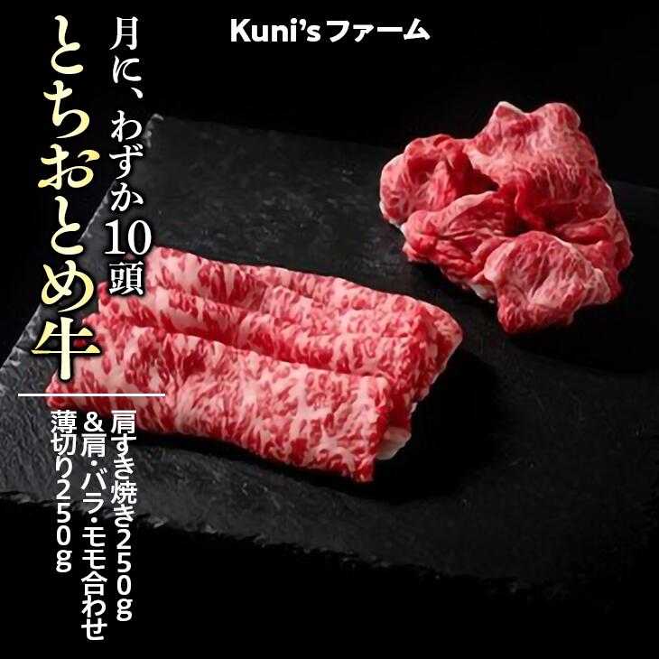 とちおとめ牛 肩すき焼き250g&肩・バラ・モモ合わせ薄切り250gセット|牛肉 すき焼き すきやき