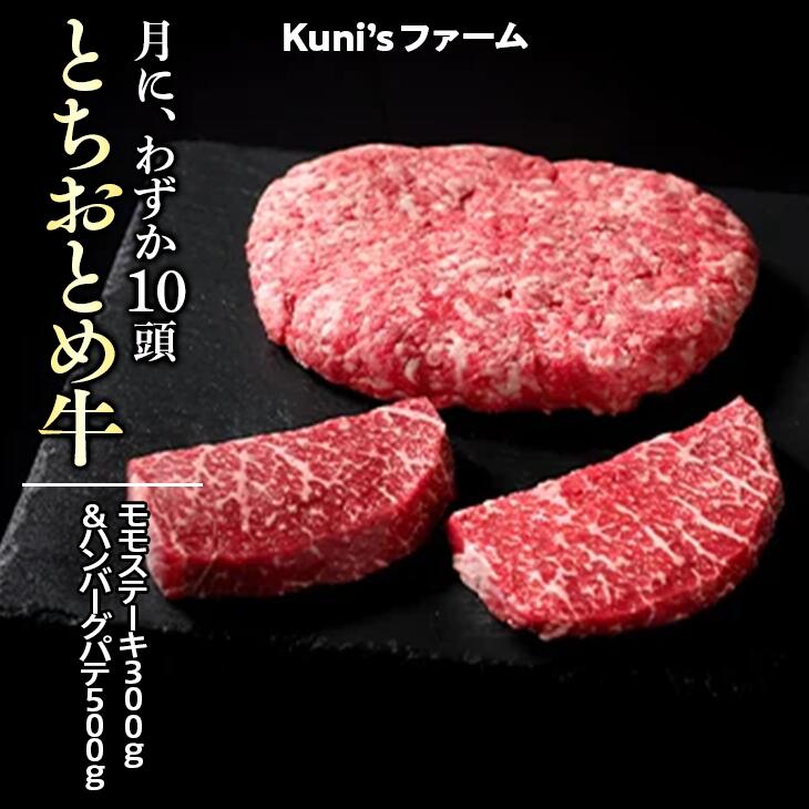 【ふるさと納税】とちおとめ牛　モモステーキ300g＆ハンバーグパテ500gセット｜牛肉 肉加工品