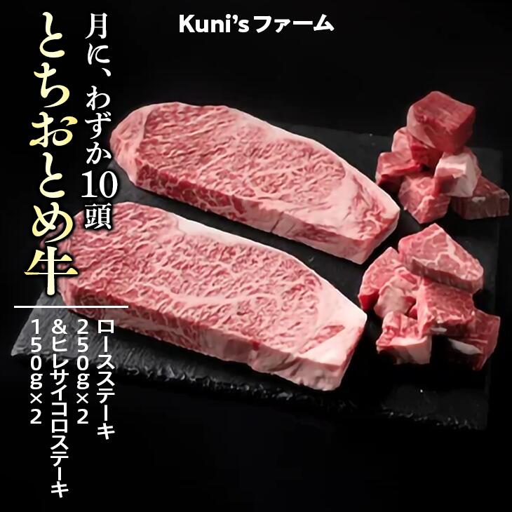 とちおとめ牛 ロースステーキ250g×2&ヒレサイコロステーキ150g×2セット 牛肉 ステーキ サイコロステーキ