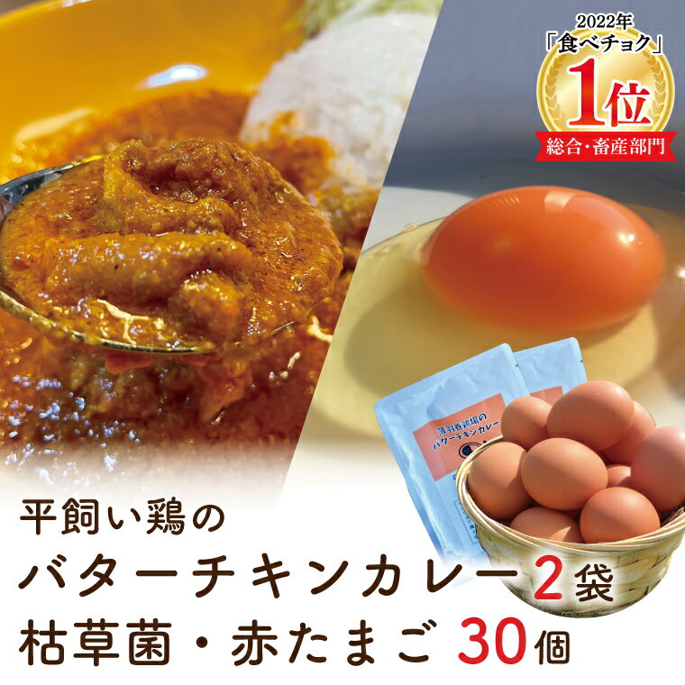 15位! 口コミ数「0件」評価「0」「平飼い鶏のバターチキンカレー2袋」と「枯草菌・赤卵30個」のセット(BC002)