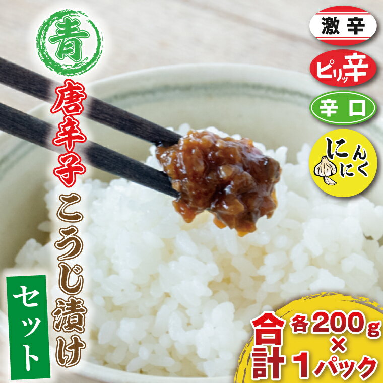 調味料(麹)人気ランク27位　口コミ数「0件」評価「0」「【ふるさと納税】青唐辛子こうじ漬けセット（にんにく味入り）（AK006）」