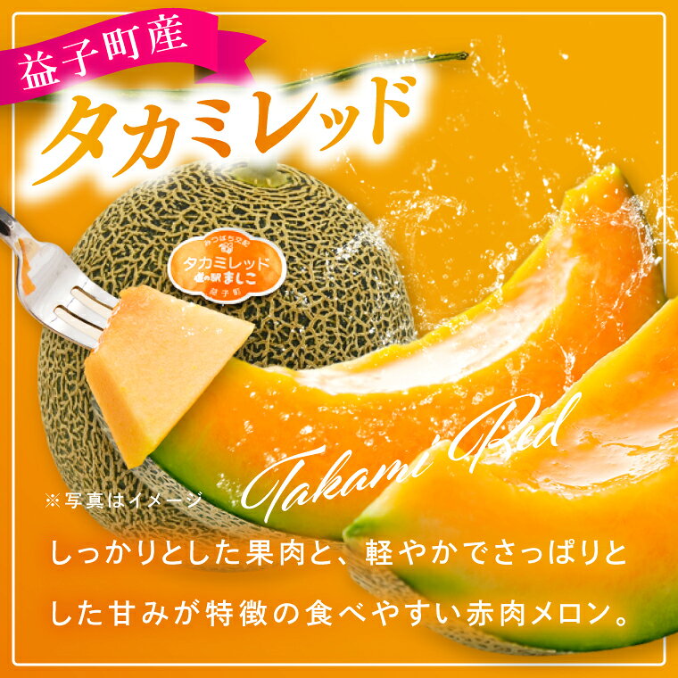 【ふるさと納税】【先行予約】【数量限定】赤肉・青肉メロン食べ比べ2個セット｜タカミレッド＆タカミメロン｜高糖度・産地直送｜栃木県益子町 メロン プレゼント お中元 産地直送 赤肉 青肉　(AA045)
