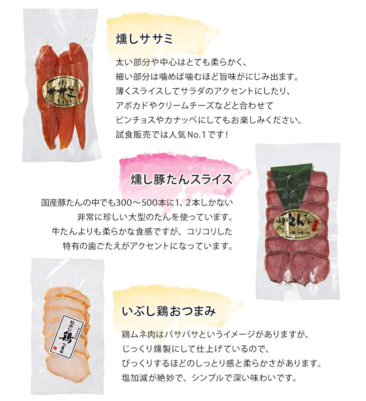 【ふるさと納税】【定期便】とん太のおつまみ燻製セット年2回(2月、8月)｜栃木県 益子町 ふるさと納税 燻製 セット ササミ 豚なんこつ 定期便 おつまみ（AF001） f093424-mashiko-10000232 栃木県益子町 サンプル画像3