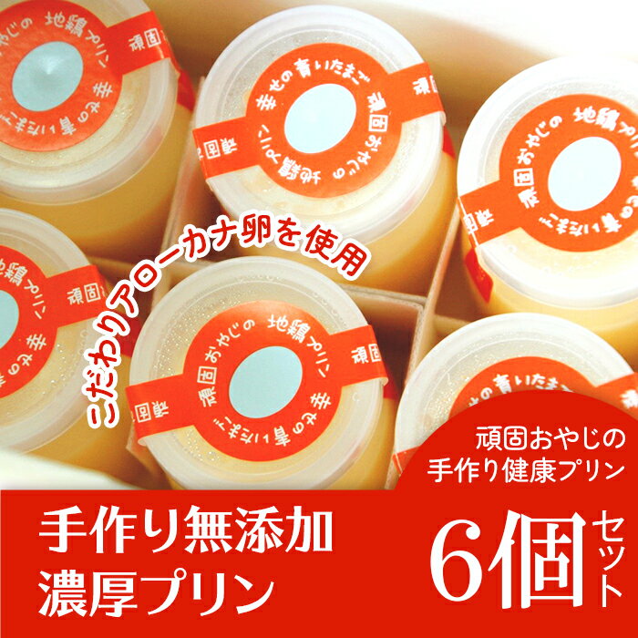 1位! 口コミ数「0件」評価「0」プリン ぷりん なめらか スイーツ 甘い 無添加 乳製品 卵 プリン6個セット【頑固おやじの手作り健康プリン】