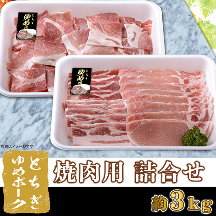 【ふるさと納税】C005・栃木県産とちぎゆめポーク焼肉用詰め合わせ(約3kg)