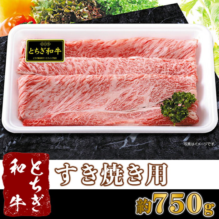 【ふるさと納税】黒毛和牛 すき焼き 冷凍 ブランド 和牛 牛肉 肉 C008・栃木県産とちぎ和牛　すき焼き用（約750g）