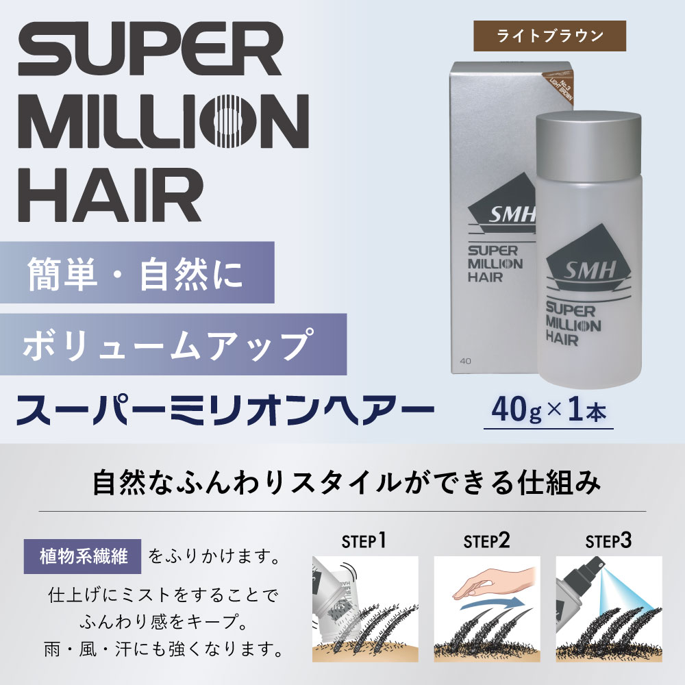 【ふるさと納税】P-15 スーパーミリオンヘアー（増毛パウダー）ライトブラウン1本（40g）全6色展開 男..
