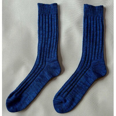 【ふるさと納税】【ezu】someiro kutsushita　/ブルー◆高級◆コーマ糸◆湿調作用【1650053】