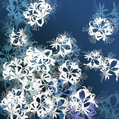 撥水風呂敷『ながれ』曼珠沙華(平織70cmサイズ)