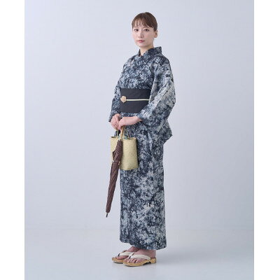 [創業1919年の染屋が作る]夏に映える手染めの魅力・桐染の籠染浴衣(ベージュ×黒籠染)