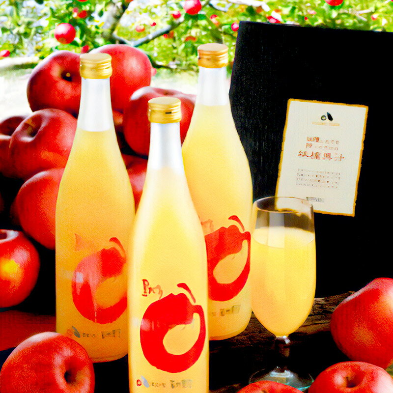 【ふるさと納税】果実の里 原田農園 林檎ジュース 720ml×3本 りんごジュース ストレート100％果汁