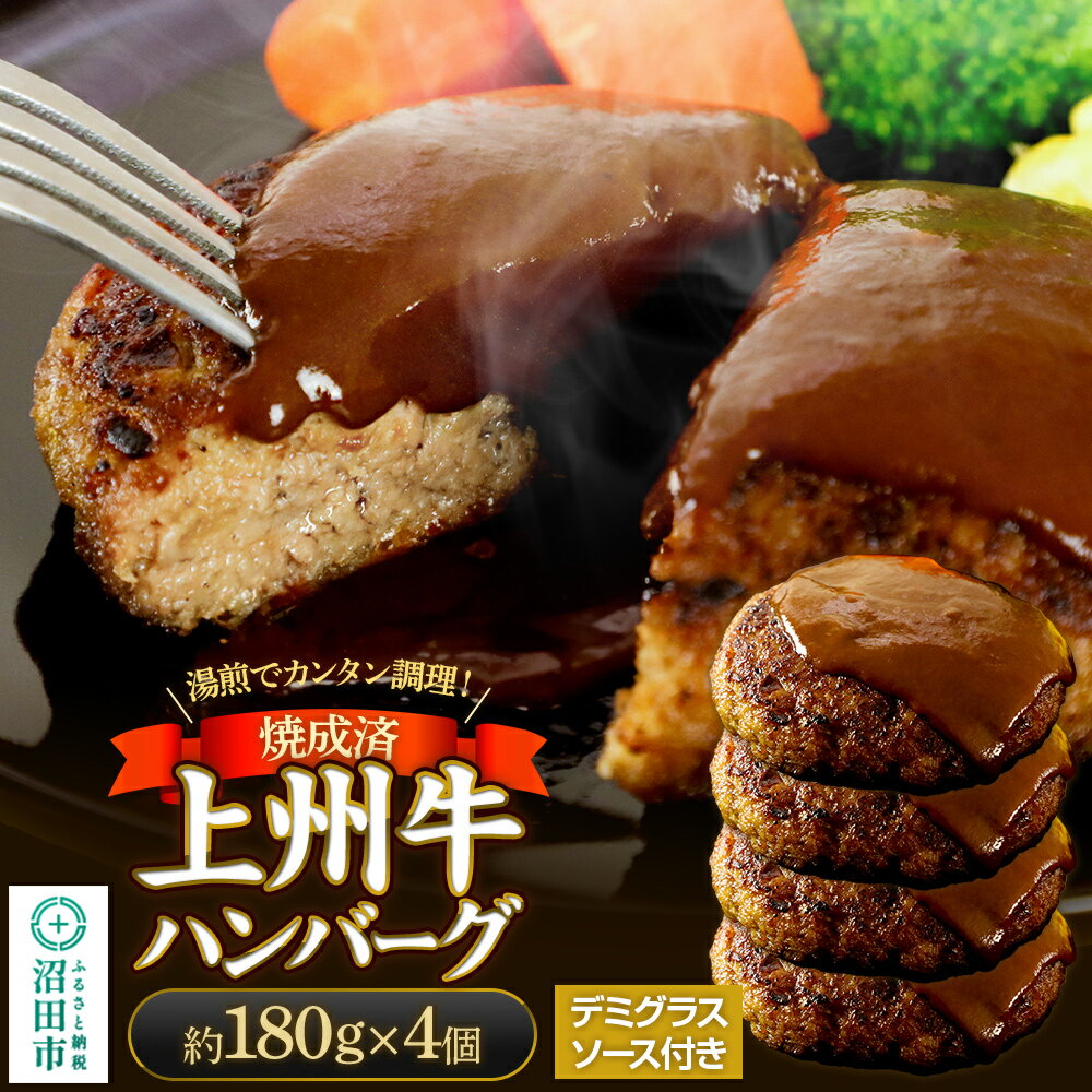 CAS印 上州牛ハンバーグ(デミグラスソース別添)約180g×4 株式会社沼田魚菜市場仲卸