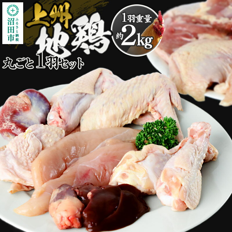 【地鶏肉】上州地鶏1羽分セット（1羽重量約2kg）鶏ガラスープ付き 自然の恵みファームズ