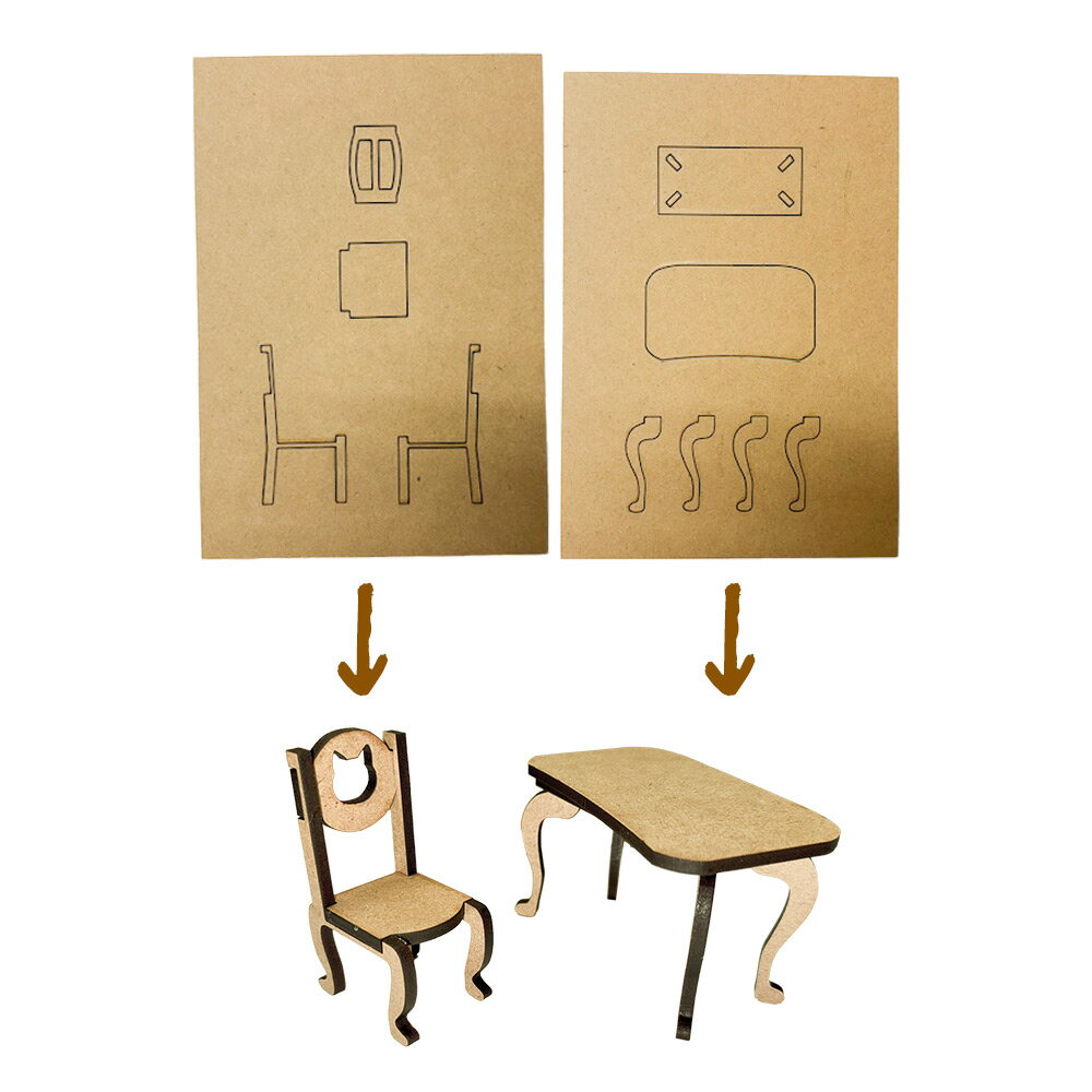 【ふるさと納税】ミニチュア家具2点セット いす・つくえ