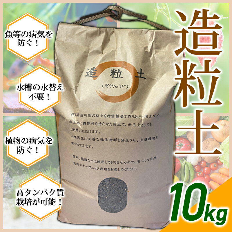 【ふるさと納税】造粒土 10kg 植物栽培 水槽用土壌 オーガニック栽培 無肥料無農薬栽培 土 ふるさと 故郷 納税 群馬 渋川市 F4H-0003