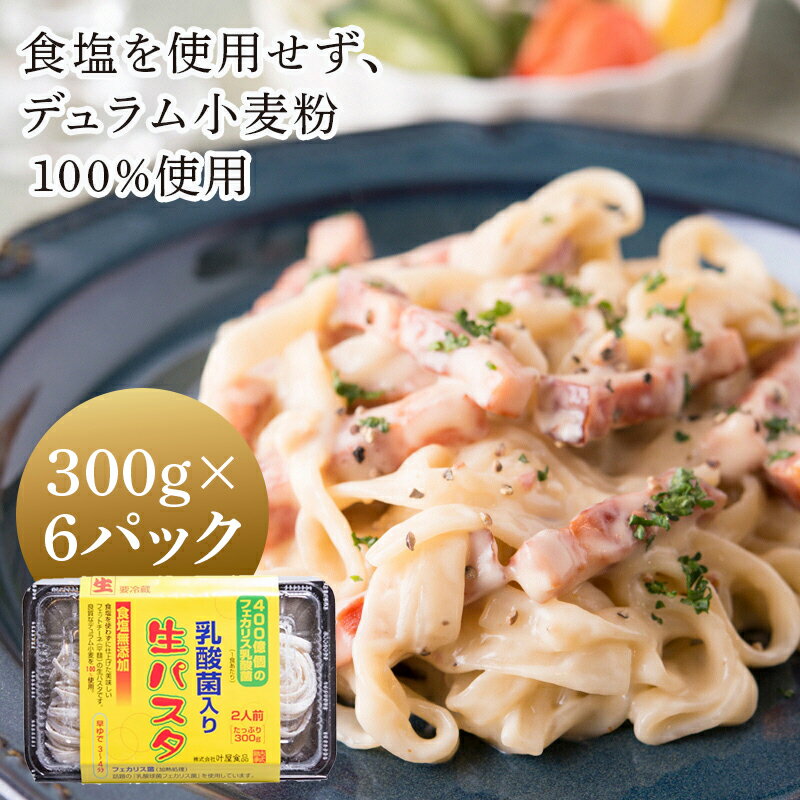 【ふるさと納税】乳酸菌入り 生パスタ 300g×6パック 12人前 麺 パスタ フェットチーネ 平麺 ふるさと 故郷 納税 群馬 渋川市 F4H-0047