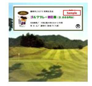 【ふるさと納税】藤岡市内4施設で使える ゴルフプレー割引券（3,000円×1枚）