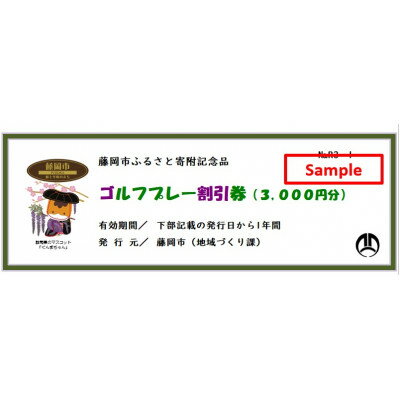 【ふるさと納税】市内ゴルフプレー割引券 3枚【1391679】